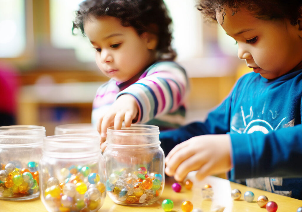 children playing with marbles (AI image)